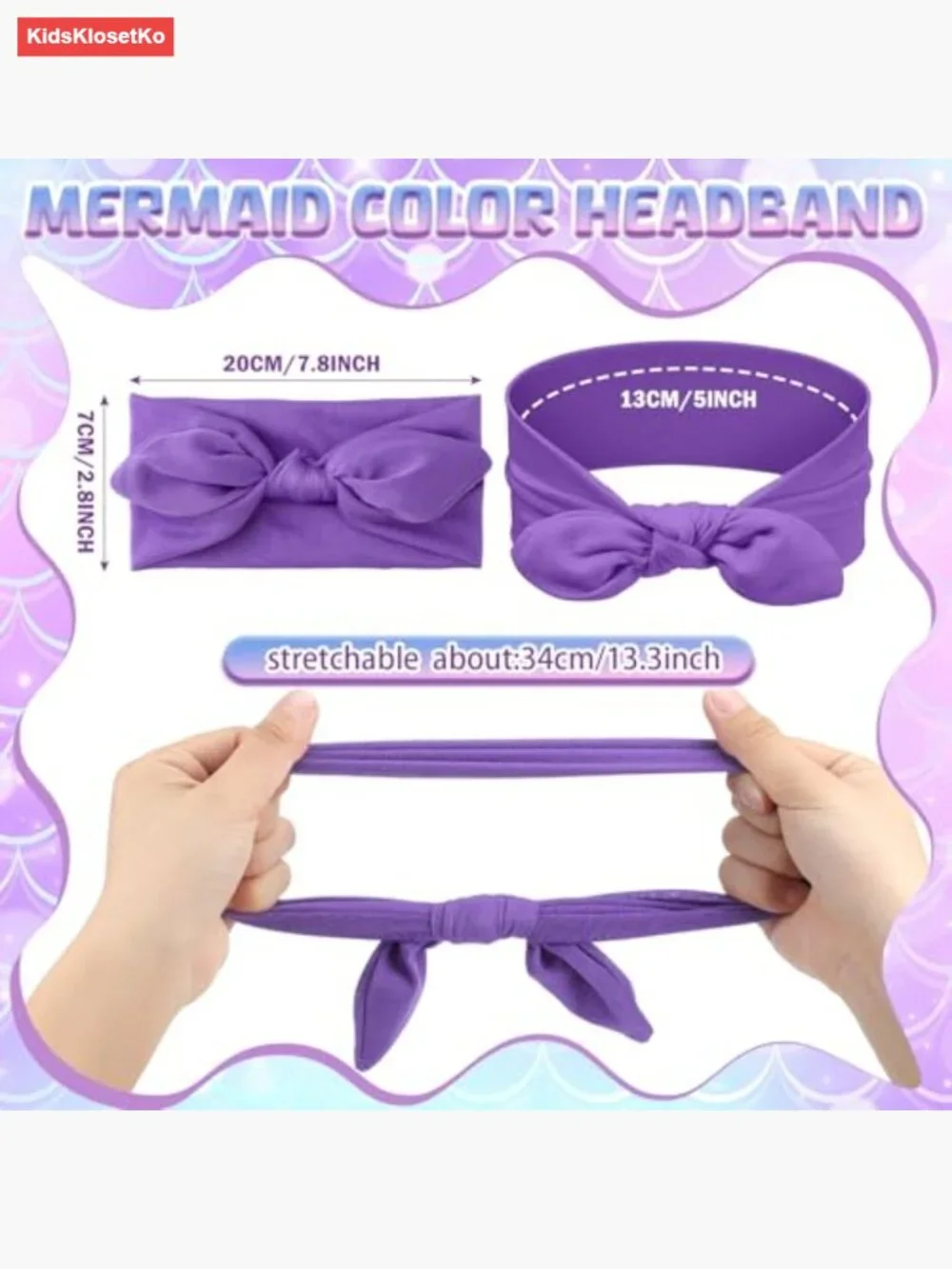 12 Pack Girls Headbands Detachable Rabbit Ear Bows Stretchy Cloth Hair